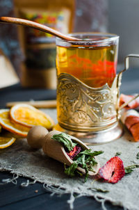 Close-up of drink on table