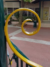 Close-up of yellow wheel