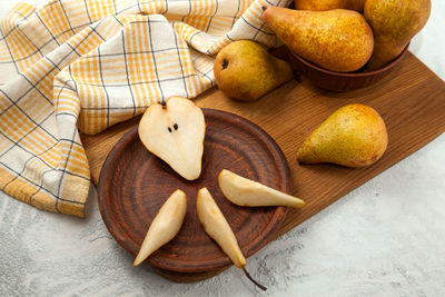 High angle view of food on table