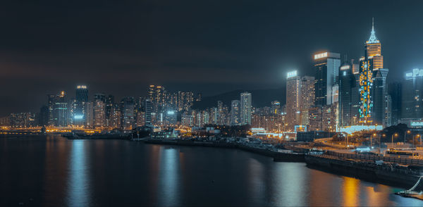 Illuminated city at night