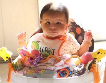 Close-up portrait of cute baby