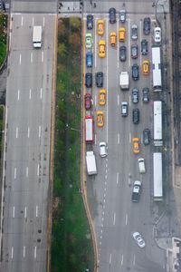 Cars on road in city
