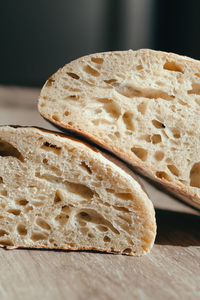 Close-up of bread on table