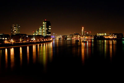 Illuminated city at night