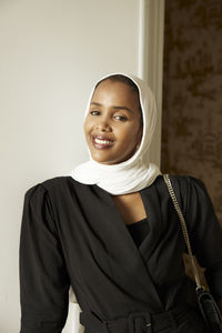 Portrait of woman wearing headscarf