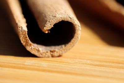 Cinnamon stick close up.