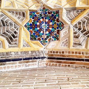 Low angle view of ornate ceiling of building