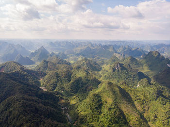 Scenic view of mountains against sky in asia