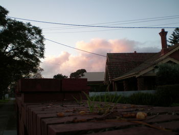 Silhouette of buildings against cloudy sky