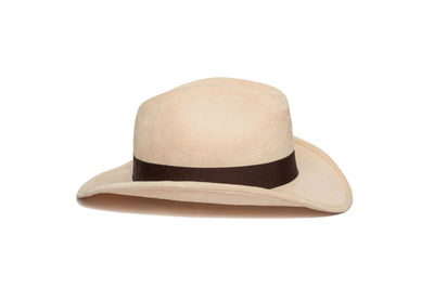 Close-up of hat against white background