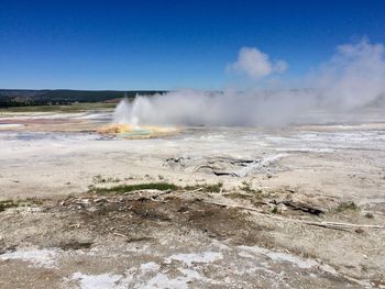 View of smoke on landscape