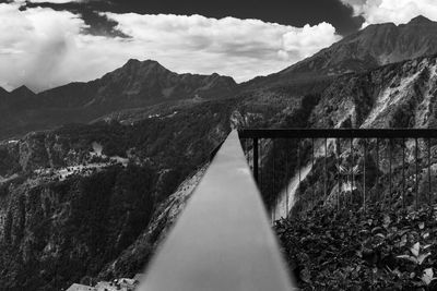 Scenic view of dam against sky