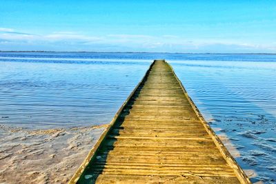 Pier over sea against sky