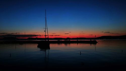 Sunset over calm lake