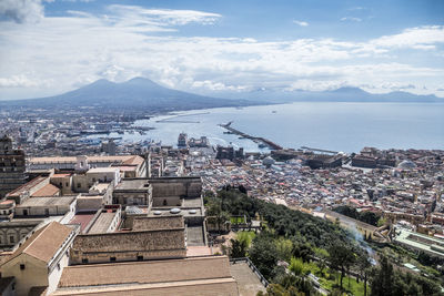 Aerial view of the gulf of naples