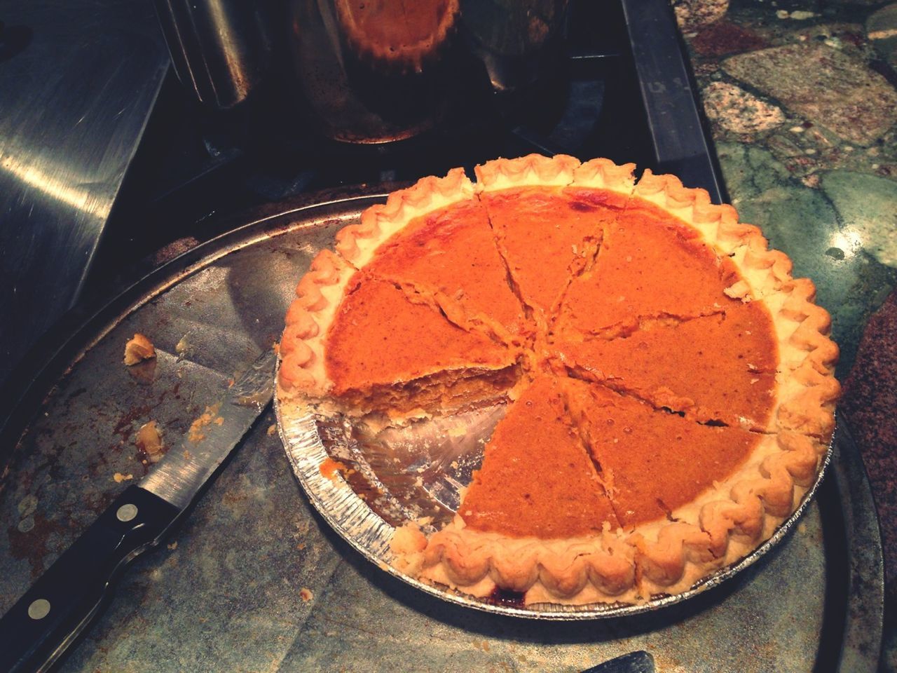 Eating pumpkin pie