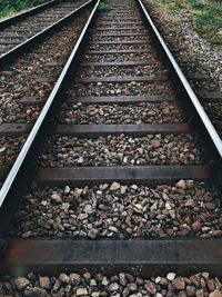 High angle view of railroad tracks