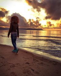 Scenic view of sea at sunset