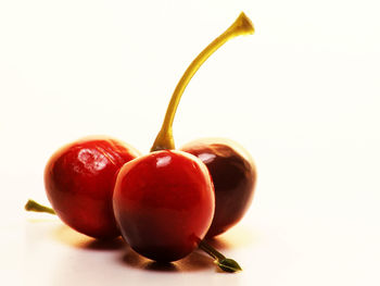 Close-up of apple against white background