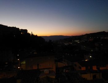 Buildings at sunset