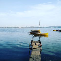 View of boats in sea