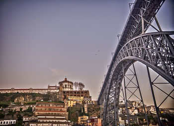 Low angle view of suspension bridge