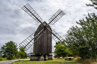 The old svaneke stubmølle in svaneke, bornholm, denmark