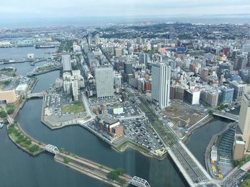 High angle view of cityscape