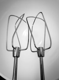 High angle view of mixingsticks against blue background