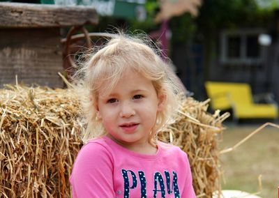 Portrait of cute girl outdoors