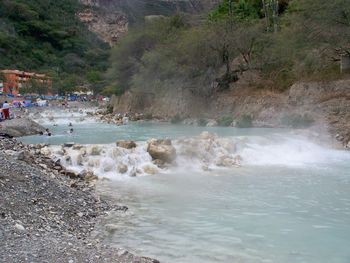 Water splashing on rocks