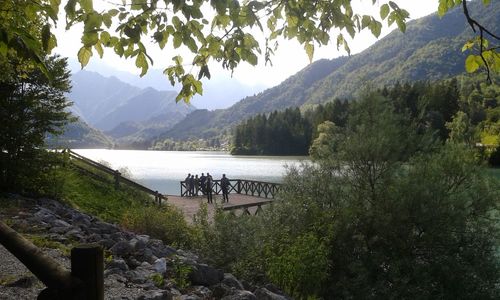 Scenic view of lake and mountains