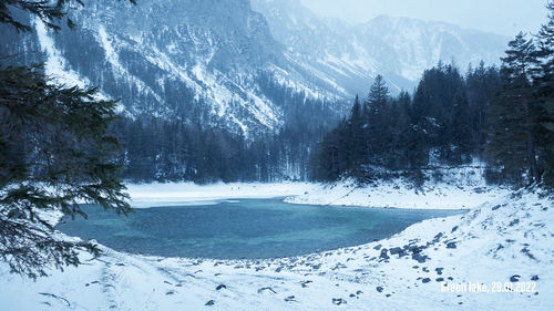 Scenic view of snow covered mountain