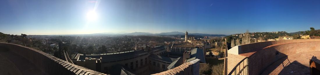 Panoramic view of city buildings against sky