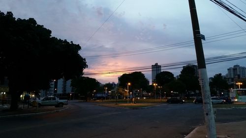 City street at sunset