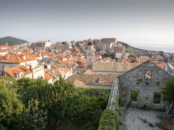 High angle shot of townscape