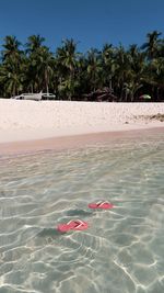 View of swimming pool in sea