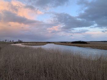 Scenic view of land against sky