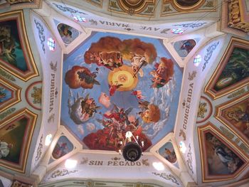 Low angle view of ornate ceiling in building