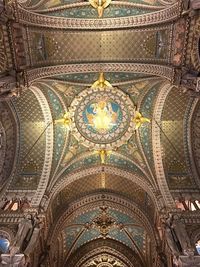 Directly below shot of ceiling of building