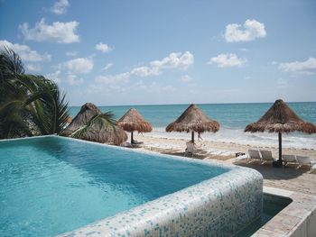 Panoramic view of beach against sky