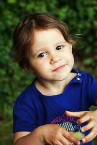Portrait of cute boy smiling