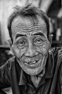 Close-up portrait of senior man