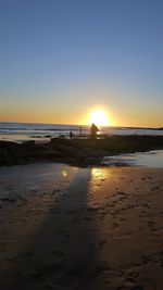 Scenic view of sea at sunset