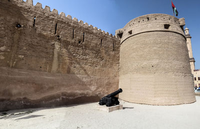 View into the historical town of dubai at the port