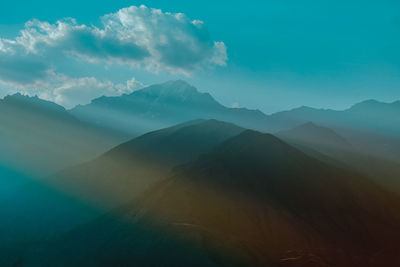 Scenic view of mountains against sky