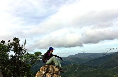 Low angle view of statue against sky