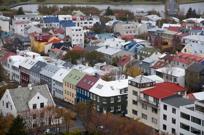 High angle shot of townscape