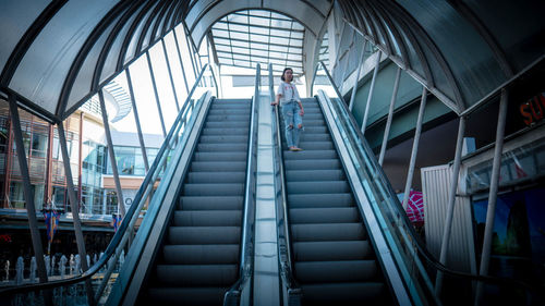 Low angle view of escalator