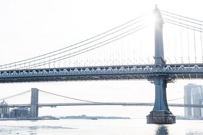 Low angle view of brooklyn bridge